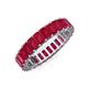 3 - Kerry 5x3 mm Emerald Cut Ruby Side Gallery Work Eternity Band 