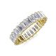3 - Kerry 5x3 mm Emerald Cut White Sapphire Side Gallery Work Eternity Band 