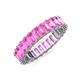 3 - Kerry 5x3 mm Emerald Cut Pink Sapphire Side Gallery Work Eternity Band 