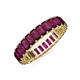 3 - Kerry 5x3 mm Emerald Cut Rhodolite Garnet Side Gallery Work Eternity Band 