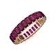 3 - Kerry 5x3 mm Emerald Cut Rhodolite Garnet Side Gallery Work Eternity Band 