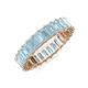 3 - Kerry 5x3 mm Emerald Cut Aquamarine Side Gallery Work Eternity Band 