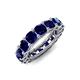 3 - Luna 7.04 ctw (4.00 mm) Cushion Shape Lab Created Blue Sapphire U Prong Eternity Band 