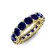 3 - Luna 7.04 ctw (4.00 mm) Cushion Shape Lab Created Blue Sapphire U Prong Eternity Band 