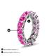 4 - Luna 7.04 ctw (4.00 mm) Cushion Shape Lab Created Pink Sapphire U Prong Eternity Band 