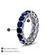 4 - Luna 7.04 ctw (4.00 mm) Cushion Shape Lab Created Blue Sapphire U Prong Eternity Band 