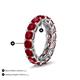 4 - Luna 7.04 ctw (4.00 mm) Cushion Shape Lab Created Ruby U Prong Eternity Band 