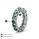 4 - Luna 7.04 ctw (4.00 mm) Cushion Shape Lab Created Alexandrite U Prong Eternity Band 