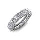 4 - Luna 5.92 ctw (4.00 mm) Cushion Shape Lab Grown Diamond U Prong Eternity Band 