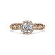 3 - Riona 1.17 ctw IGI Certified Lab Grown Diamond Round (6.50 mm) & Natural Diamond Round (1.20 mm) Halo Engagement Ring  