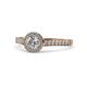 1 - Arael 0.95 ctw IGI Certified Lab Grown Diamond Round (5.80 mm) & Natural Diamond Round (1.20 mm) Halo Engagement Ring  