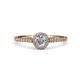 4 - Cyra 0.94 ctw IGI Certified Lab Grown Diamond Round (5.80 mm) & Natural Diamond Round (1.20 mm) Halo Engagement Ring  