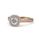 1 - Hain 1.20 ctw IGI Certified Lab Grown Diamond Round (6.50 mm) & Natural Diamond Round (1.00 mm) Halo Engagement Ring  