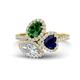 1 - Sienna 3.28 ctw Multi Shape Oval Created Emerald, Heart Created Blue Sapphire & Marquise Lab Grown Diamond Three Stone Engagement Ring 