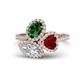 1 - Sienna 3.18 ctw Multi Shape Oval Created Emerald, Heart Created Blue Sapphire & Marquise Lab Grown Diamond Three Stone Engagement Ring 
