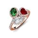 3 - Sienna 3.18 ctw Multi Shape Oval Created Emerald, Heart Created Blue Sapphire & Marquise Lab Grown Diamond Three Stone Engagement Ring 