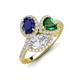 3 - Sienna 3.28 ctw Multi Shape Oval Created Blue Sapphire, Heart Created Emerald & Marquise Lab Grown Diamond Three Stone Engagement Ring 