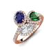 3 - Sienna 3.28 ctw Multi Shape Oval Created Blue Sapphire, Heart Created Emerald & Marquise Lab Grown Diamond Three Stone Engagement Ring 