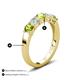 3 - Wenda 1.45 ctw (4.00 mm) Round Peridot & Natural Diamond Side Gallery 5 Stone Wedding Band 