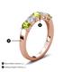 3 - Wenda 1.45 ctw (4.00 mm) Round Peridot & Natural Diamond Side Gallery 5 Stone Wedding Band 