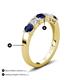 3 - Wenda 1.40 ctw (4.00 mm) Round Blue Sapphire & Lab Grown Diamond Side Gallery 5 Stone Wedding Band 