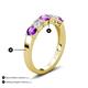 3 - Wenda 1.10 ctw (4.00 mm) Round Amethyst & Lab Grown Diamond Side Gallery 5 Stone Wedding Band 