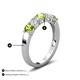 3 - Wenda 1.45 ctw (4.00 mm) Round Peridot & Lab Grown Diamond Side Gallery 5 Stone Wedding Band 