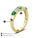 3 - Wenda 1.37 ctw (4.00 mm) Round Green Garnet & Lab Grown Diamond Side Gallery 5 Stone Wedding Band 