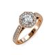 3 - Aura 1.05 ctw IGI Certified Lab Grown Diamond Round (5.80 mm) & Natural Diamond Round (1.30 mm) Halo Engagement Ring  