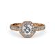 4 - Aura 1.05 ctw IGI Certified Lab Grown Diamond Round (5.80 mm) & Natural Diamond Round (1.30 mm) Halo Engagement Ring  