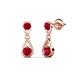 1 - Aella 0.54 ctw Ruby Dual Teardrop Women Dangle Earrings 