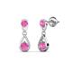 1 - Aella 0.55 ctw Pink Sapphire Dual Teardrop Women Dangle Earrings 