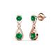 1 - Aella 0.50 ctw Emerald Dual Teardrop Women Dangle Earrings 