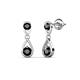 1 - Aella 0.56 ctw Black Diamond Dual Teardrop Women Dangle Earrings 