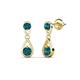 1 - Aella 0.52 ctw Blue Diamond Dual Teardrop Women Dangle Earrings 