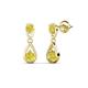 1 - Aella 0.52 ctw Yellow Diamond Dual Teardrop Women Dangle Earrings 