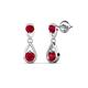 1 - Aella 0.54 ctw Ruby Dual Teardrop Women Dangle Earrings 