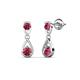 1 - Aella 0.46 ctw Pink Tourmaline Dual Teardrop Women Dangle Earrings 