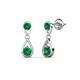 1 - Aella 0.50 ctw Emerald Dual Teardrop Women Dangle Earrings 