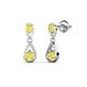 1 - Aella 0.55 ctw Yellow Sapphire Dual Teardrop Women Dangle Earrings 
