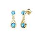 1 - Aella 0.46 ctw Blue Topaz Dual Teardrop Women Dangle Earrings 