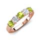 4 - Wenda 1.45 ctw (4.00 mm) Round Peridot & Natural Diamond Side Gallery 5 Stone Wedding Band 