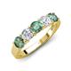 4 - Wenda 1.55 ctw (4.00 mm) Round Lab Created Alexandrite & Natural Diamond Side Gallery 5 Stone Wedding Band 