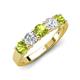 4 - Wenda 1.45 ctw (4.00 mm) Round Peridot & Lab Grown Diamond Side Gallery 5 Stone Wedding Band 
