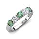 4 - Wenda 1.55 ctw (4.00 mm) Round Lab Created Alexandrite & Lab Grown Diamond Side Gallery 5 Stone Wedding Band 
