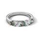 5 - Wenda 1.55 ctw (4.00 mm) Round Lab Created Alexandrite & Lab Grown Diamond Side Gallery 5 Stone Wedding Band 