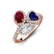 3 - Sienna 3.66 ctw Multi Shape Oval Created Ruby, Heart Created Blue Sapphire & Marquise Lab Grown Diamond Three Stone Engagement Ring 