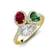 3 - Sienna 3.51 ctw Multi Shape Oval Created Ruby, Heart Created Emerald & Marquise Lab Grown Diamond Three Stone Engagement Ring 