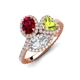 3 - Sienna 3.71 ctw Multi Shape Oval Created Ruby, Heart Peridot & Marquise Lab Grown Diamond Three Stone Engagement Ring 