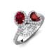 3 - Sienna 3.71 ctw Multi Shape Oval Created Ruby, Heart Red Garnet & Marquise Lab Grown Diamond Three Stone Engagement Ring 